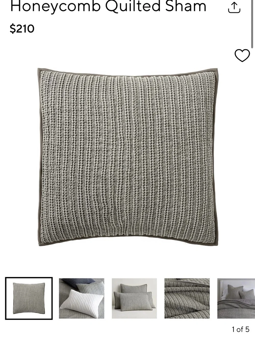 Pottery Barn Honeycomb Quilted Sham Set of 3